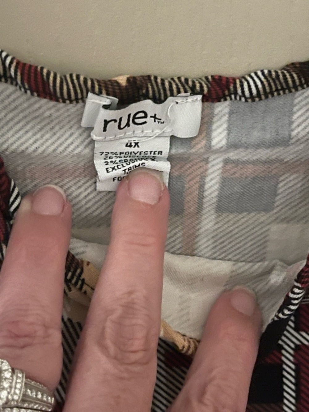 NWOT- Rue21 Plaid Midi/ suspender Dress in Beige, Black and Burgundy size 4X - Picture 2 of 2
